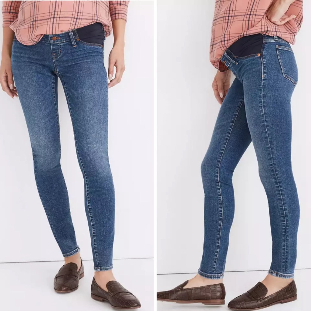 Madewell Maternity Side-Panel Skinny Jeans Wendover Wash: Adjustable Size 27 Nwt